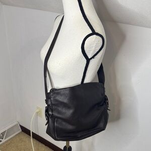 Christina Chocolate Brown Pebble Leather Shoulder Bag